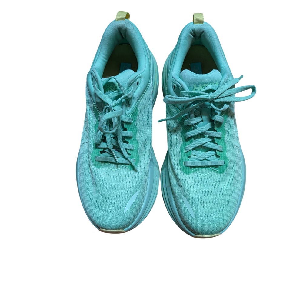 Hoka Bondi 8 Running Shoes Womens Teal Excellent Cushioned Sneakers